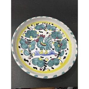 Ceramic Sambuco Mario Handpainted Yellow/Green dish Bird‎ Italy